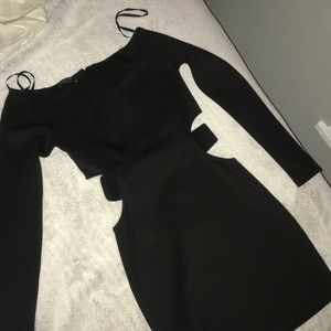 Body-con, open on the sides black dress
